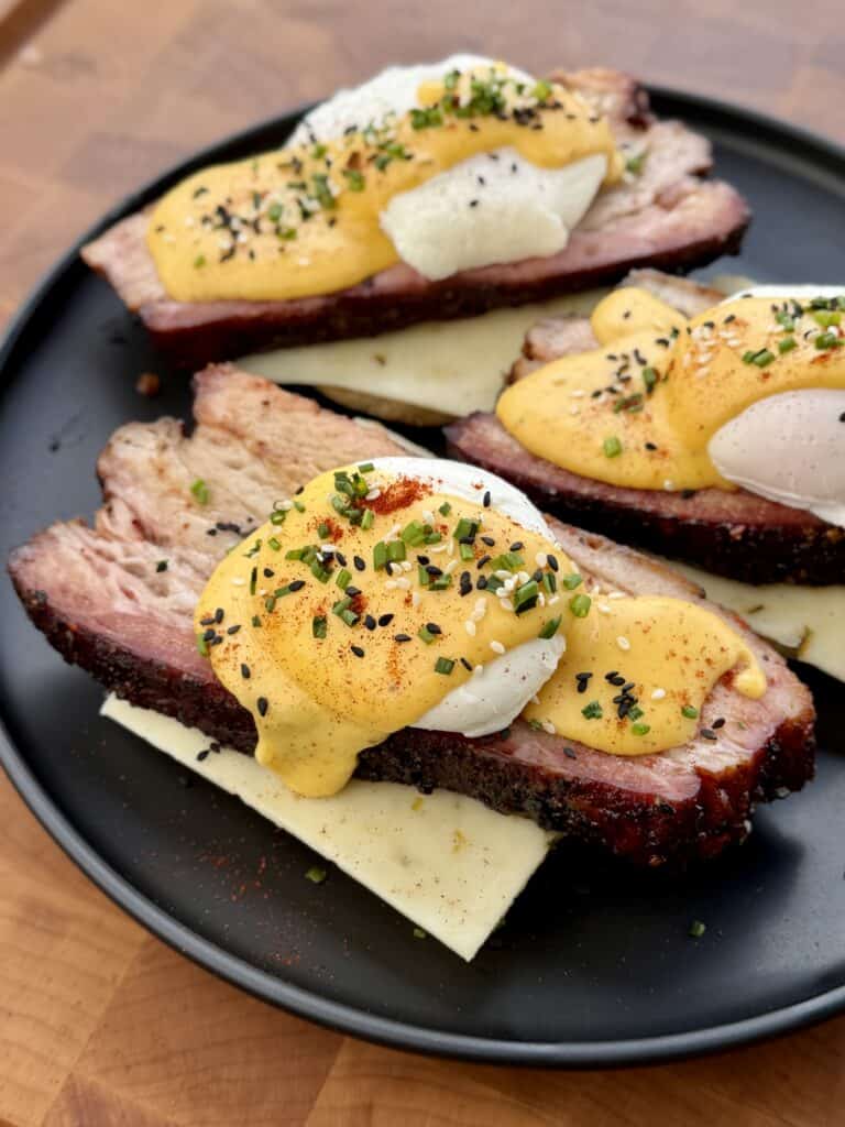 Pork Belly Eggs Benedict.