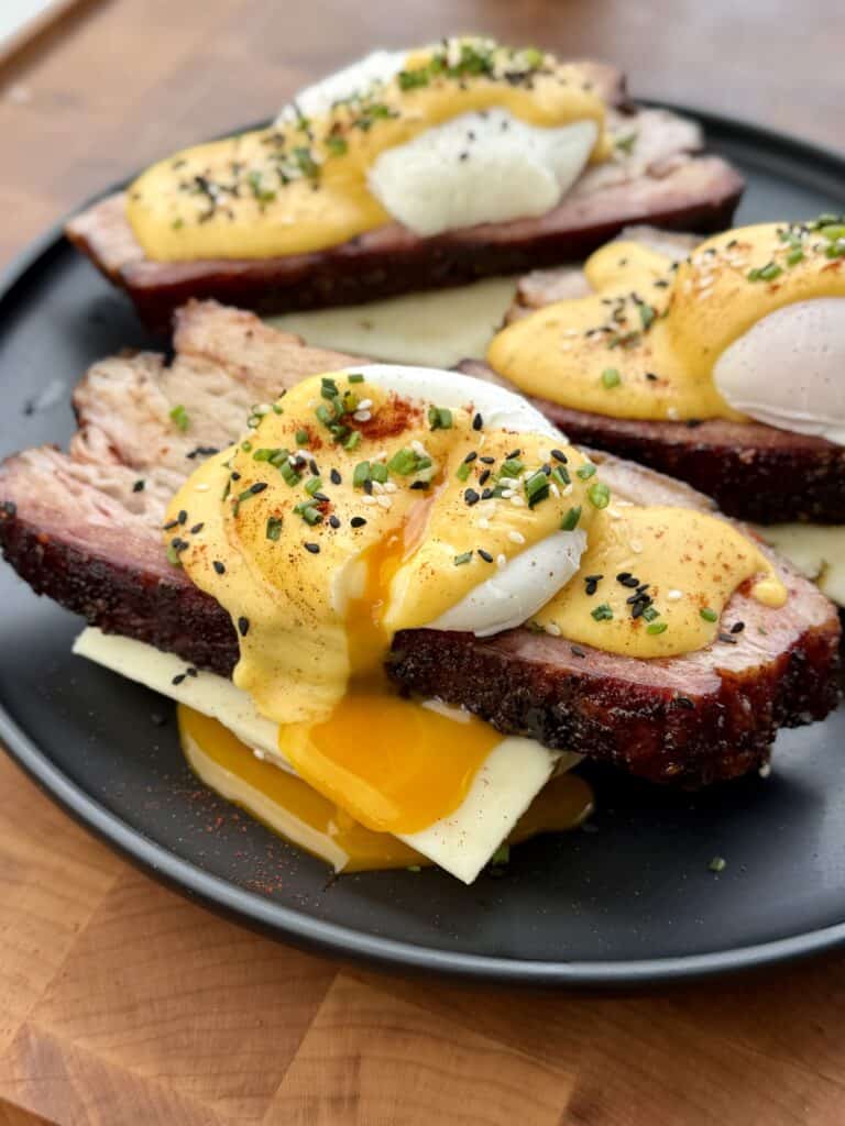 Pork Belly Eggs Benedict.