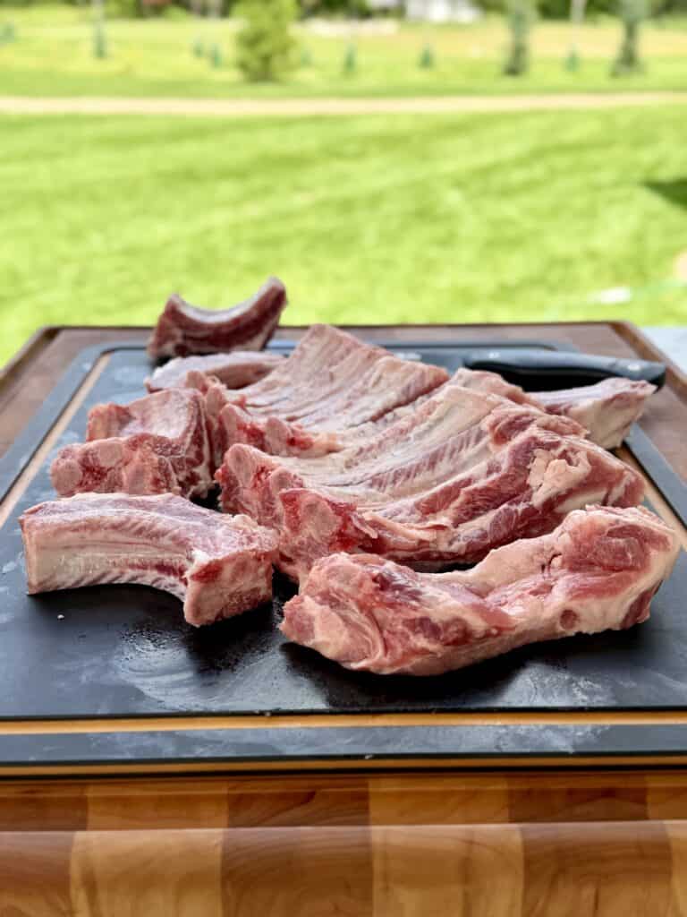 Ribs that were cut.