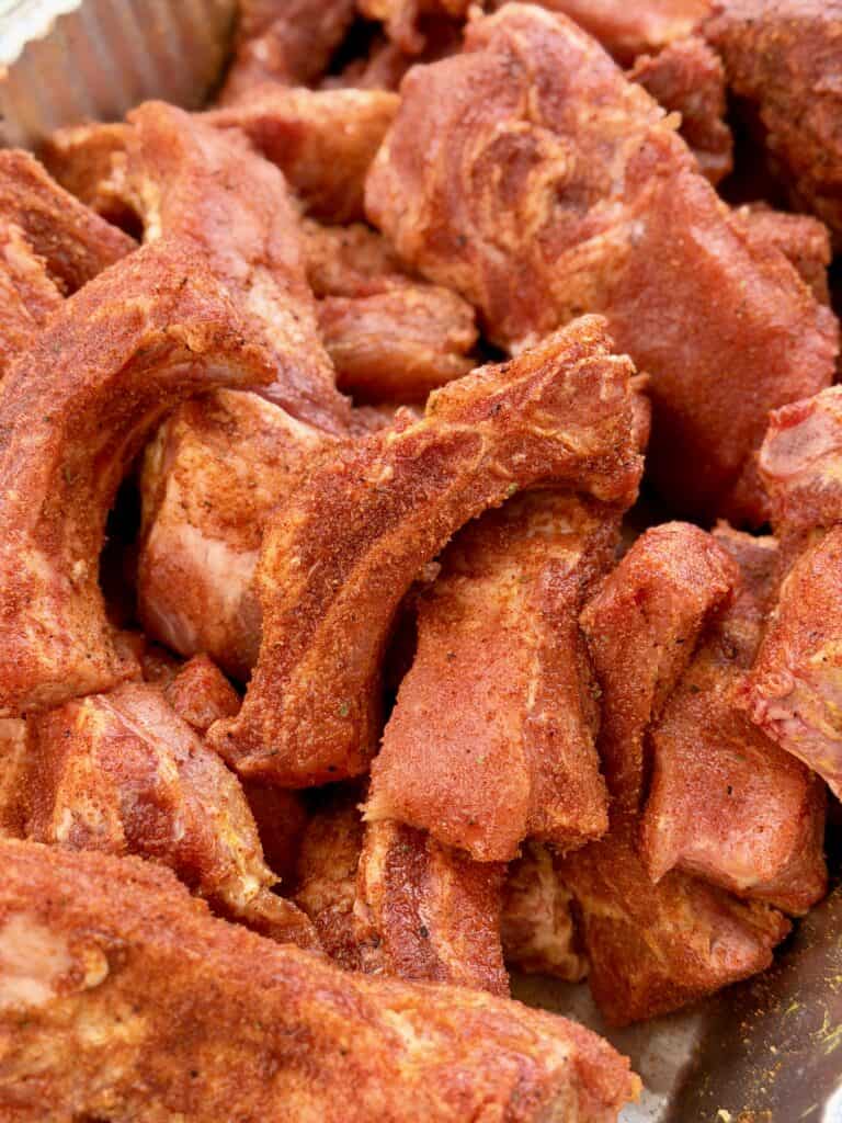 Seasoned Ribs in Bowl.