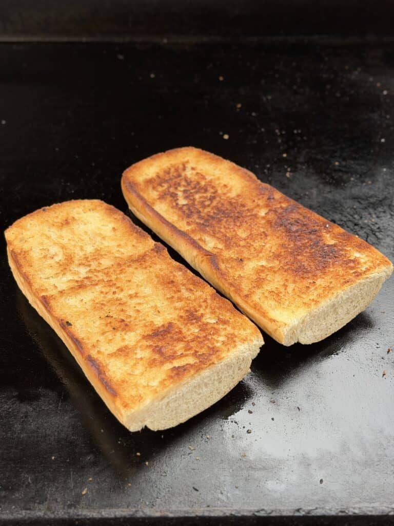 French Bread on Griddle.