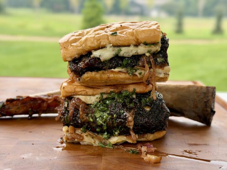 Smoked Beef Rib Sandwich Chimichurri.