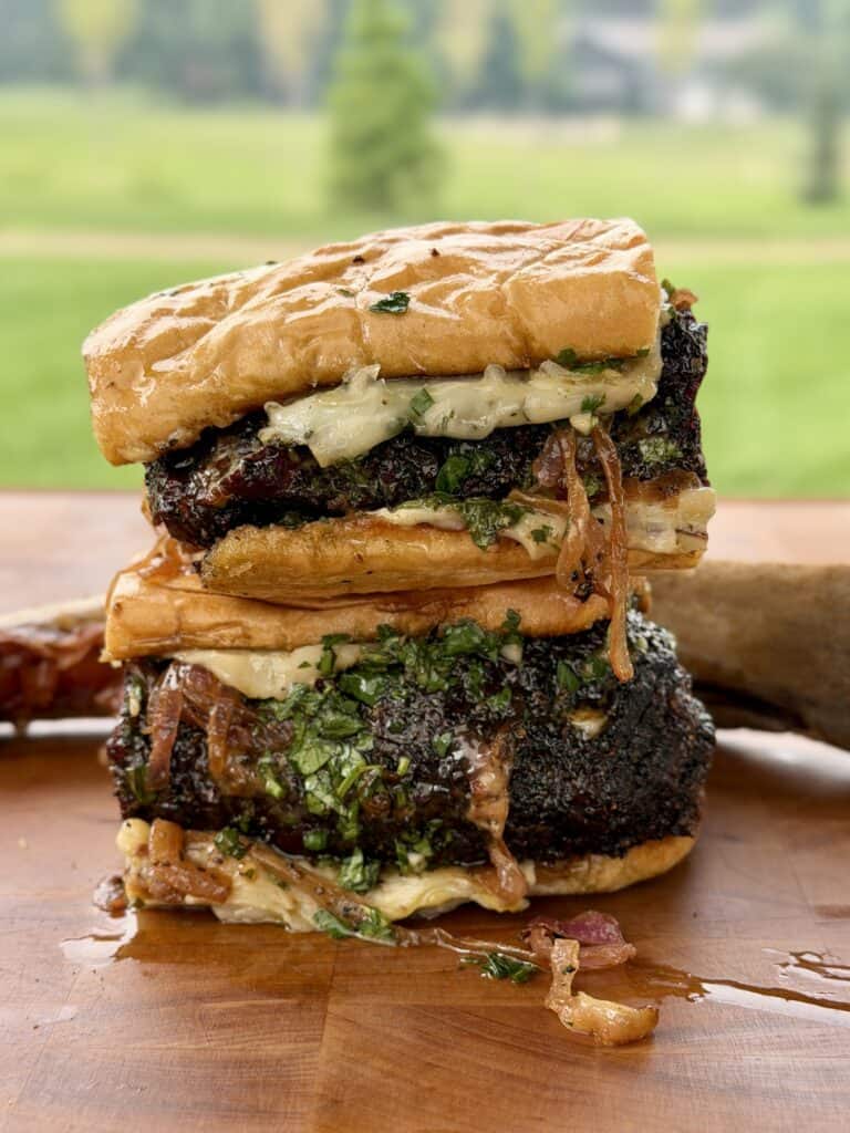 Smoked Beef Rib Sandwich Chimichurri.