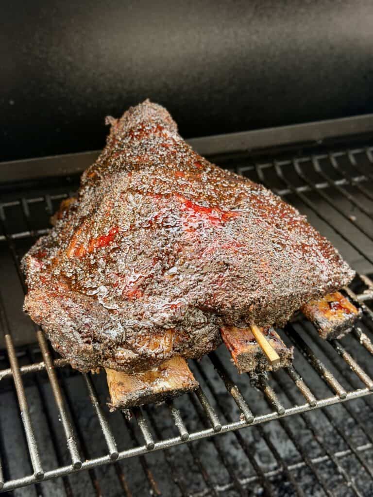 Beef Ribs cooking on Smoker.