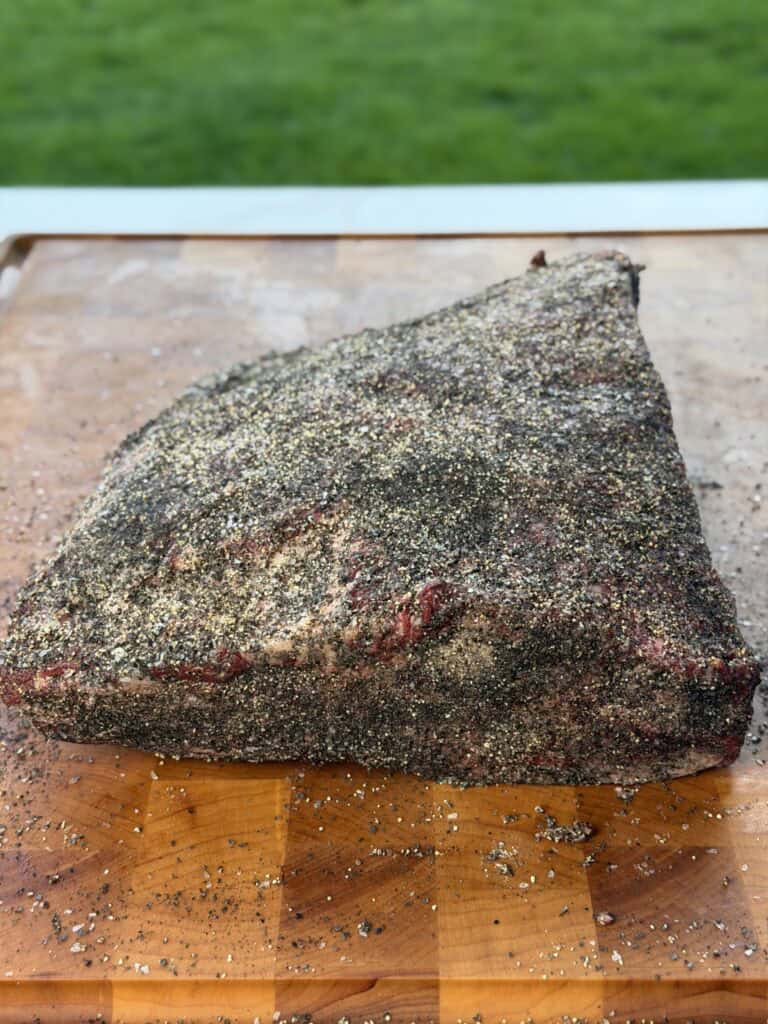 Seasoned Beef Ribs on Cutting Board.