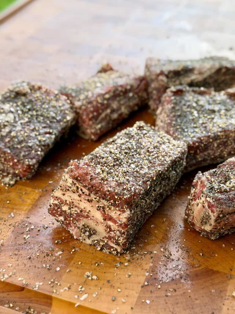 Smoked Beef Short Rib seasoned meat.