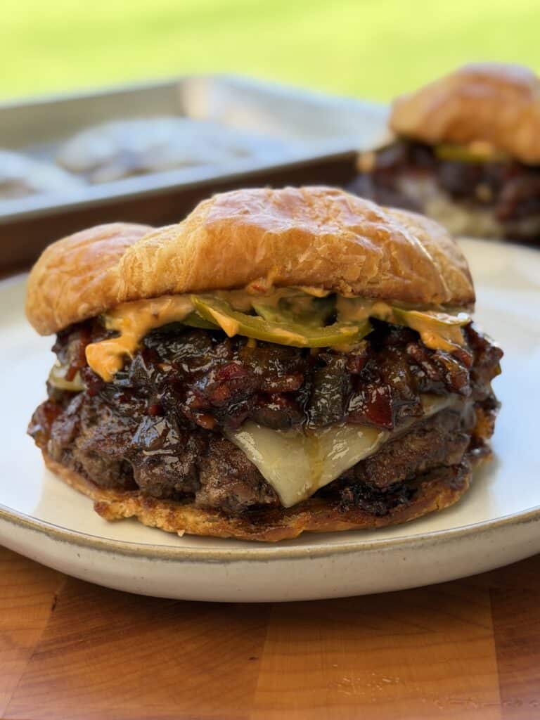 Bacon Jam Croissant Burger.