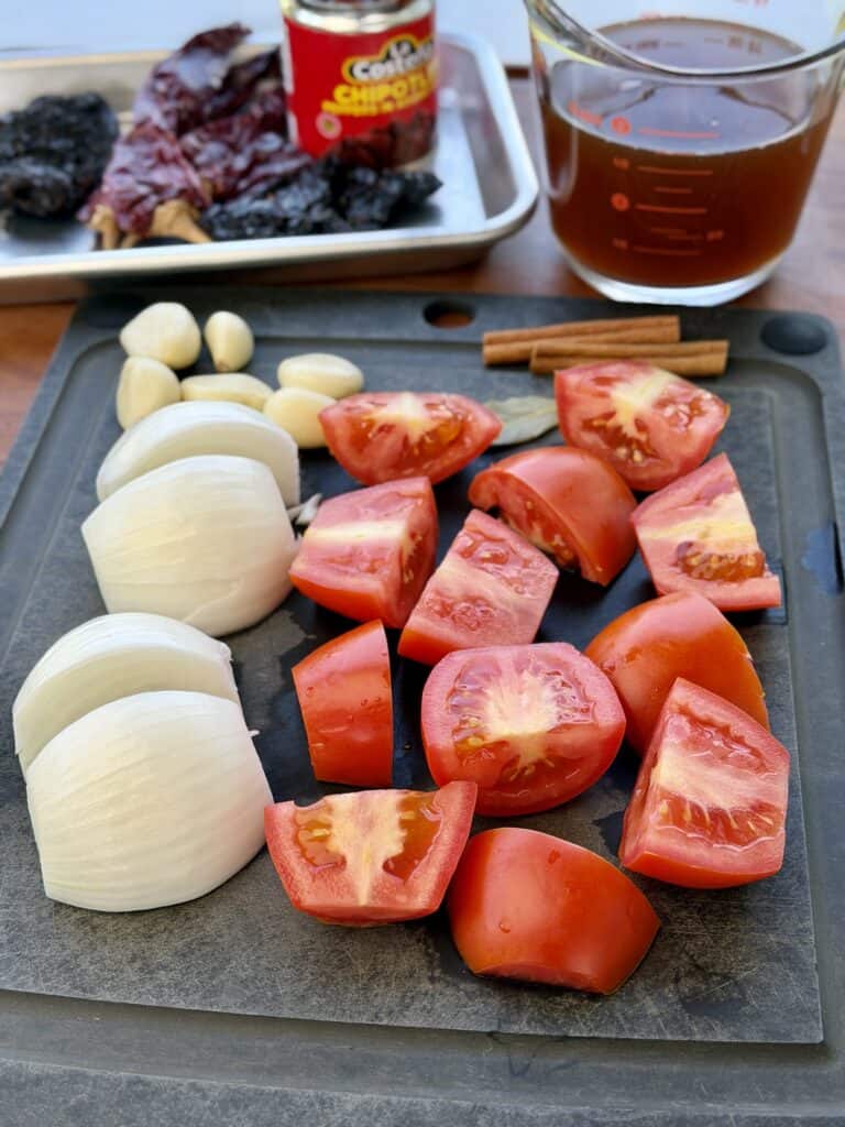 Birria Quesadilla
Ingredients cut on cutting board.