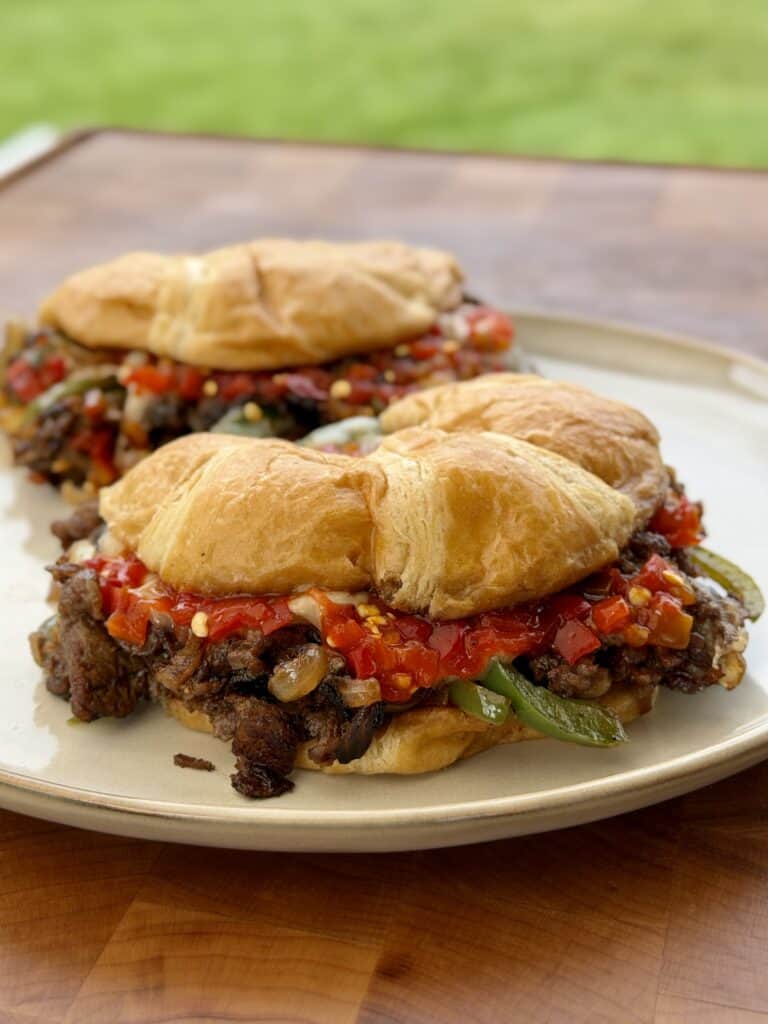 Cheesesteak Croissant Sandwich.