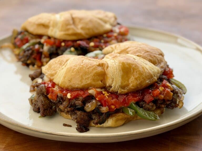 Cheesesteak Croissant Sandwich.