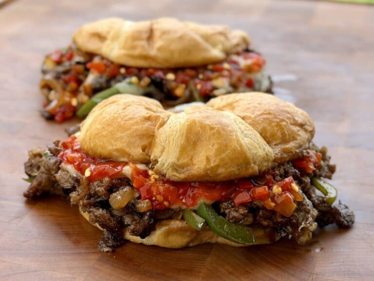 Cheesesteak Croissant Sandwich.