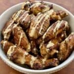 Grilled Cajun wings with Alabama White Sauce.