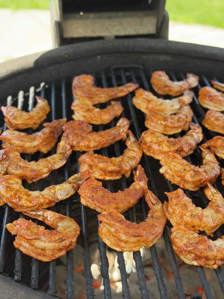Shrimp on grill.