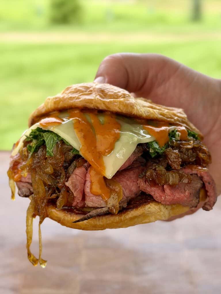 Steak Croissant Sandwich.