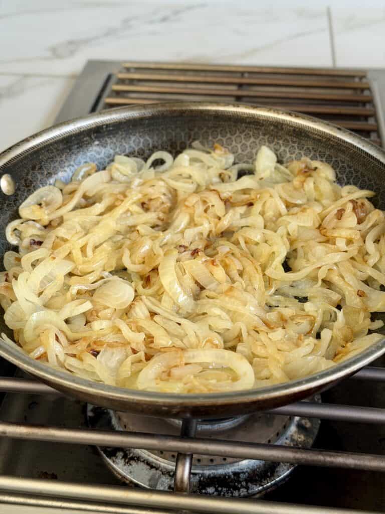 Caramelized Onions in pan.