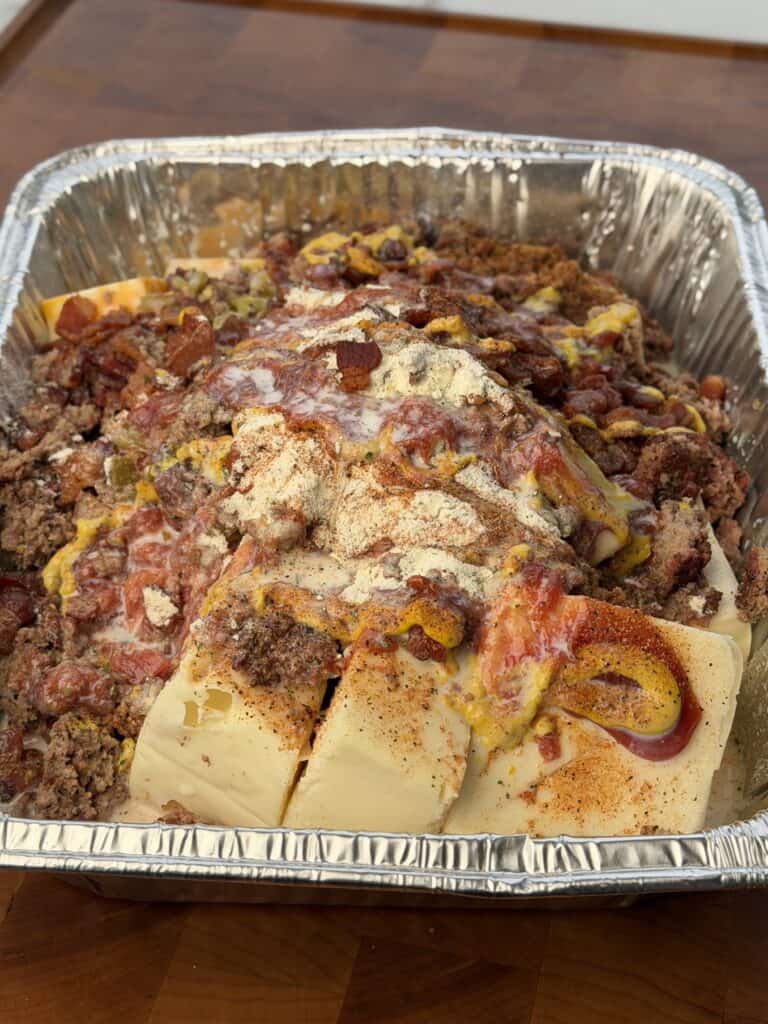 Bacon Cheeseburger Queso ingredients.