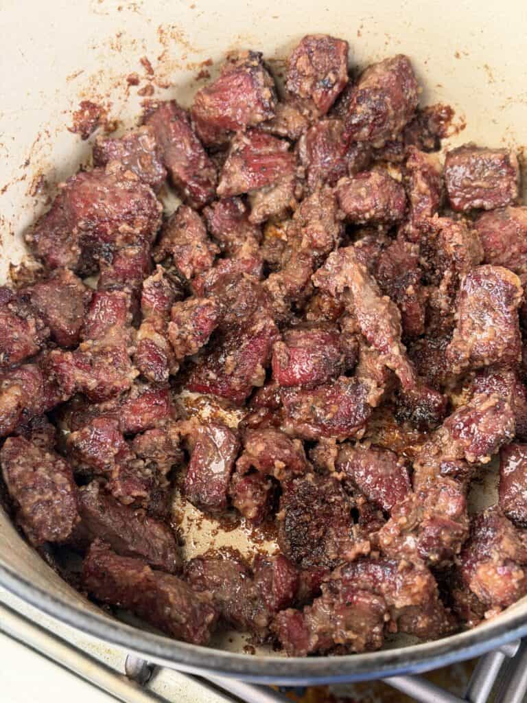 Cooked Stew Meat.
