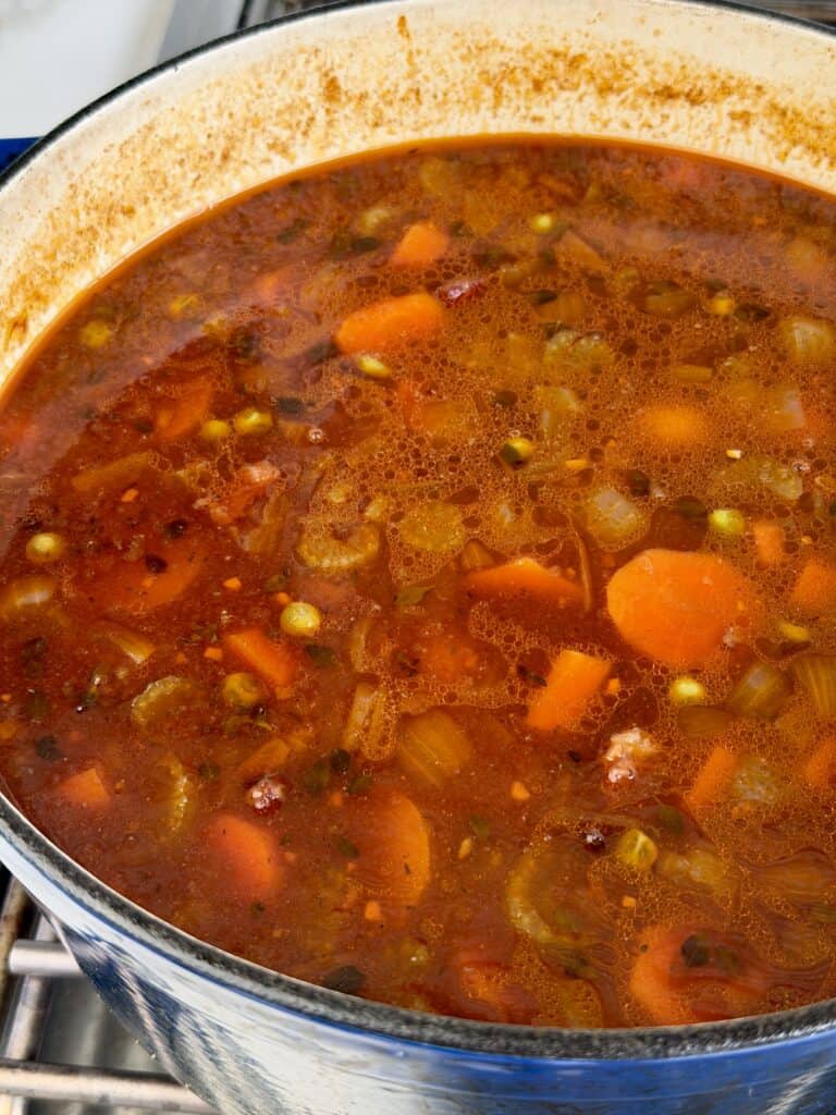 Beef Stew in a Dutch Oven.