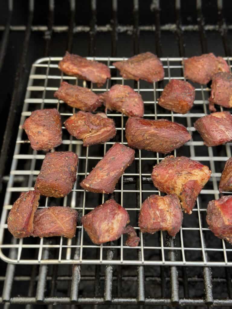 Stew Meat on wire rack.