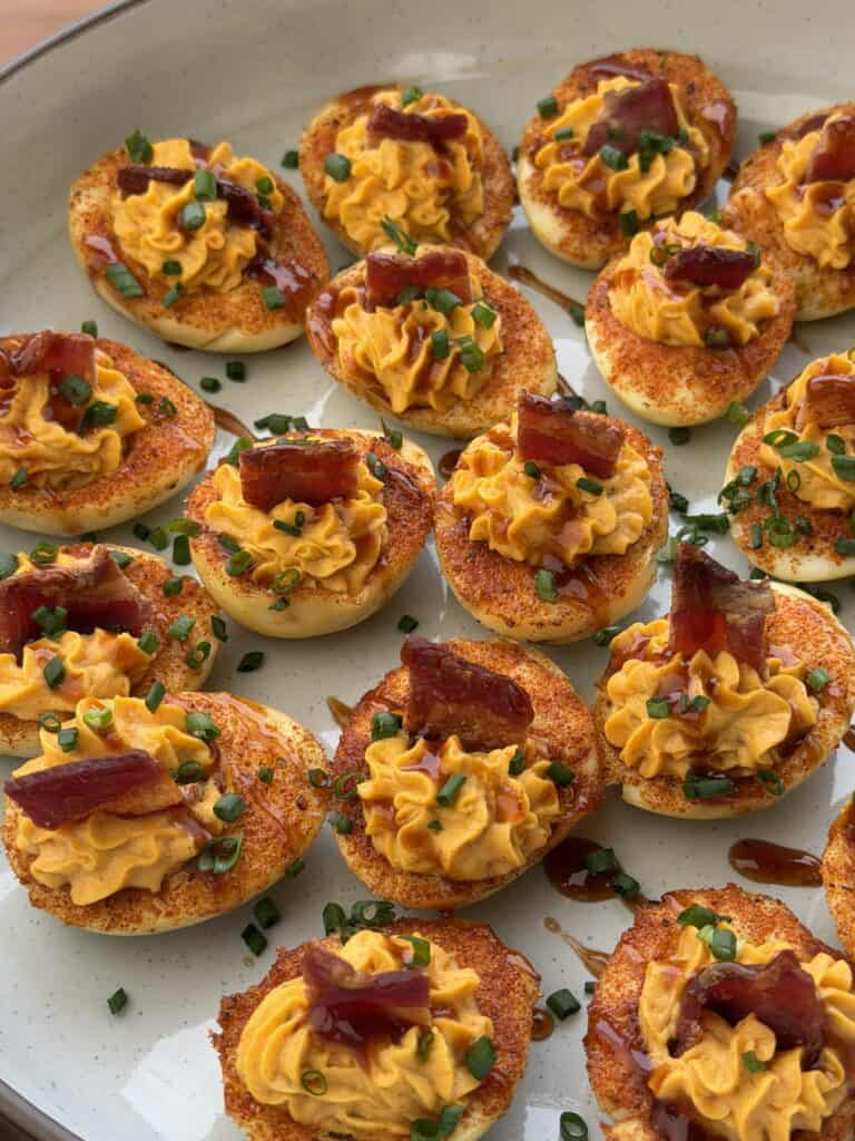 BBQ Deviled Eggs.