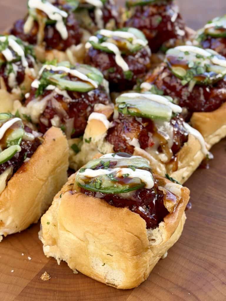 BBQ Meatball Sliders.