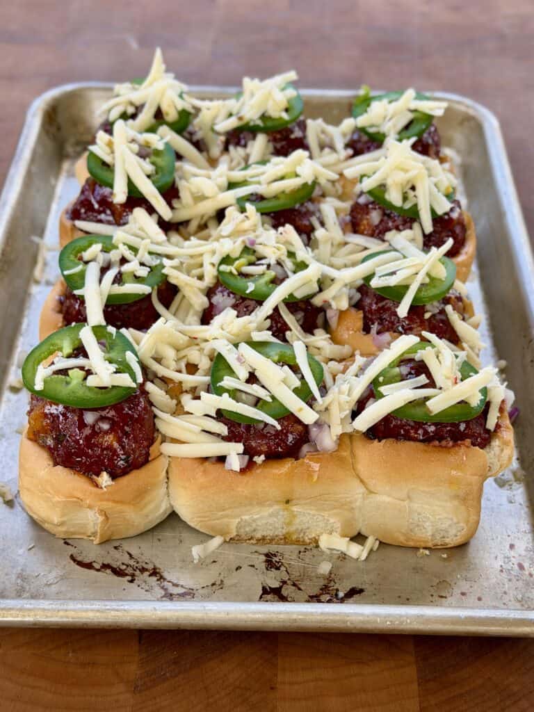 ingredients on BBQ meatball sliders.