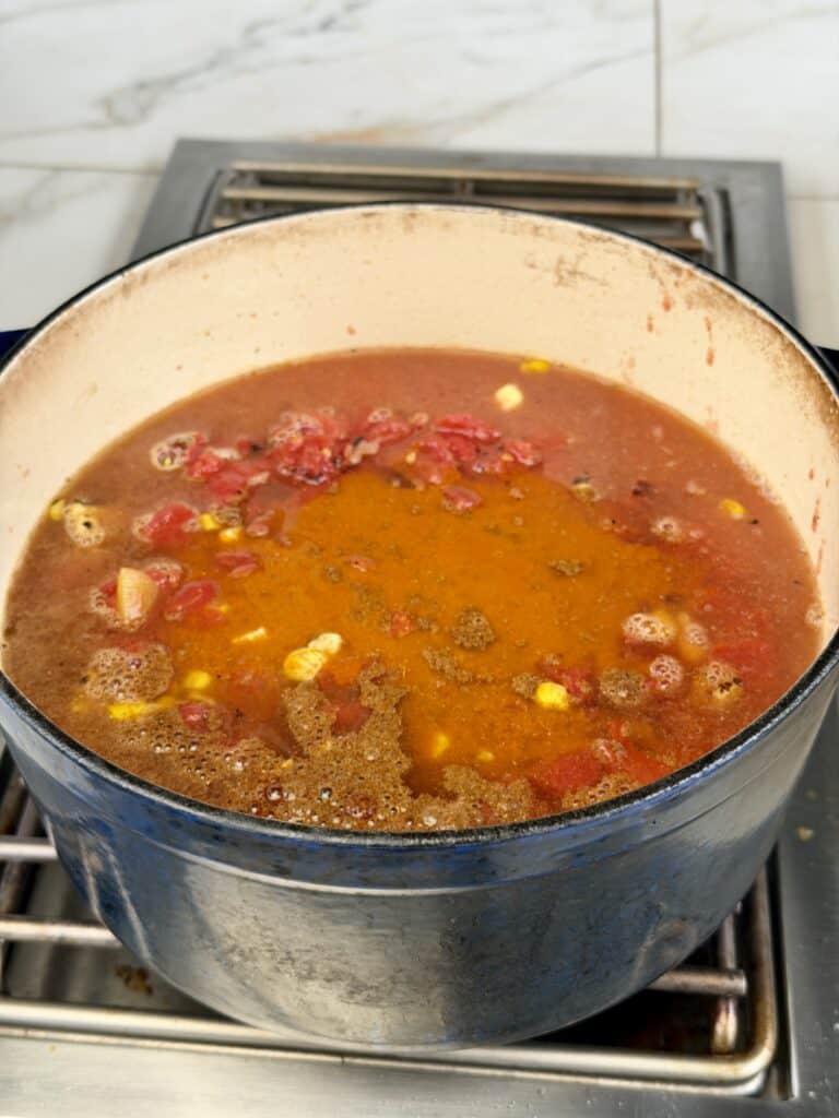 Grilled Chicken Enchilada Soup
in a Dutch oven.