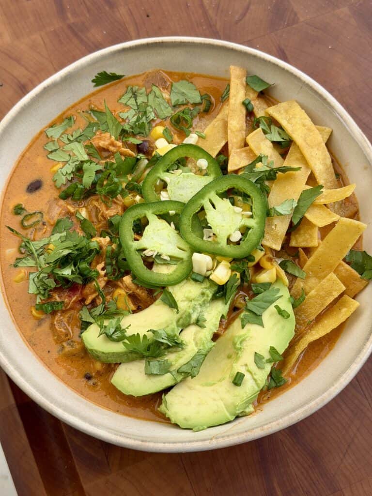 Grilled Chicken Enchilada Soup.