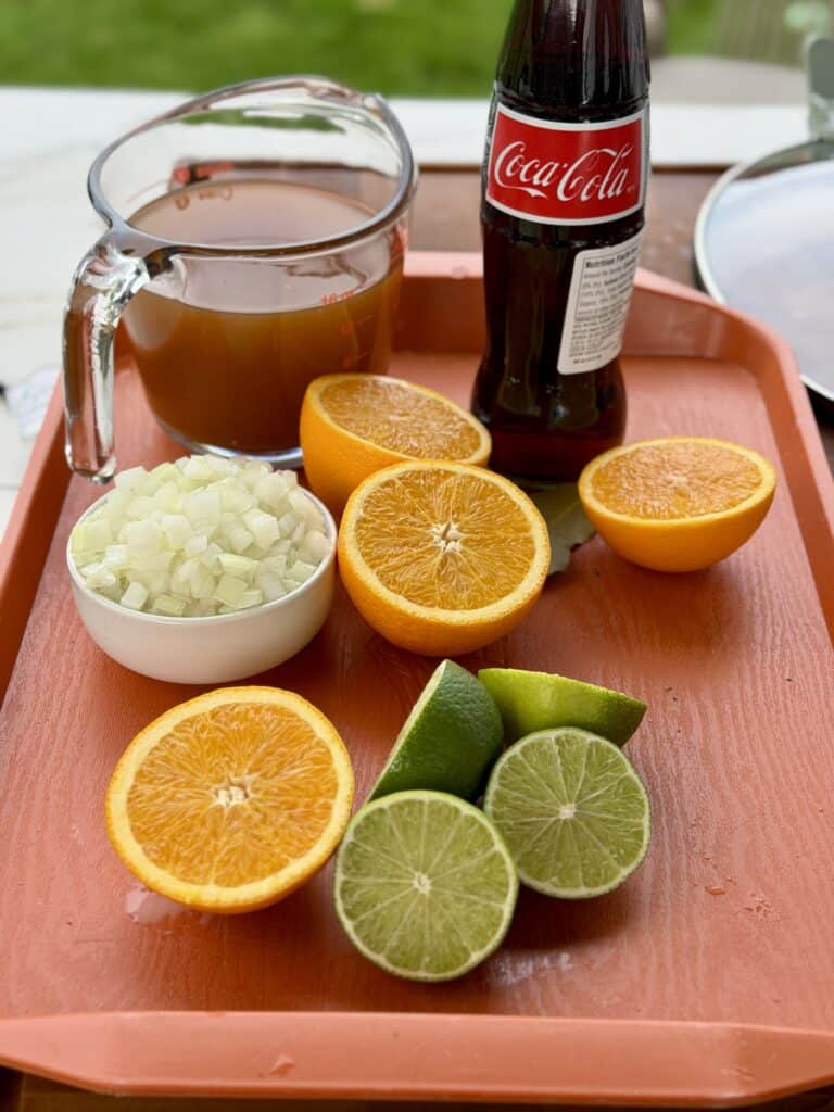 Ingredients for Smoked Carnitas Recipe.